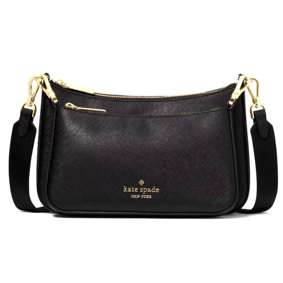 Kate Spade Duet Small Crossbody – Club de Mode New Kate Spade Duet Small Crossbody Saffiano Black